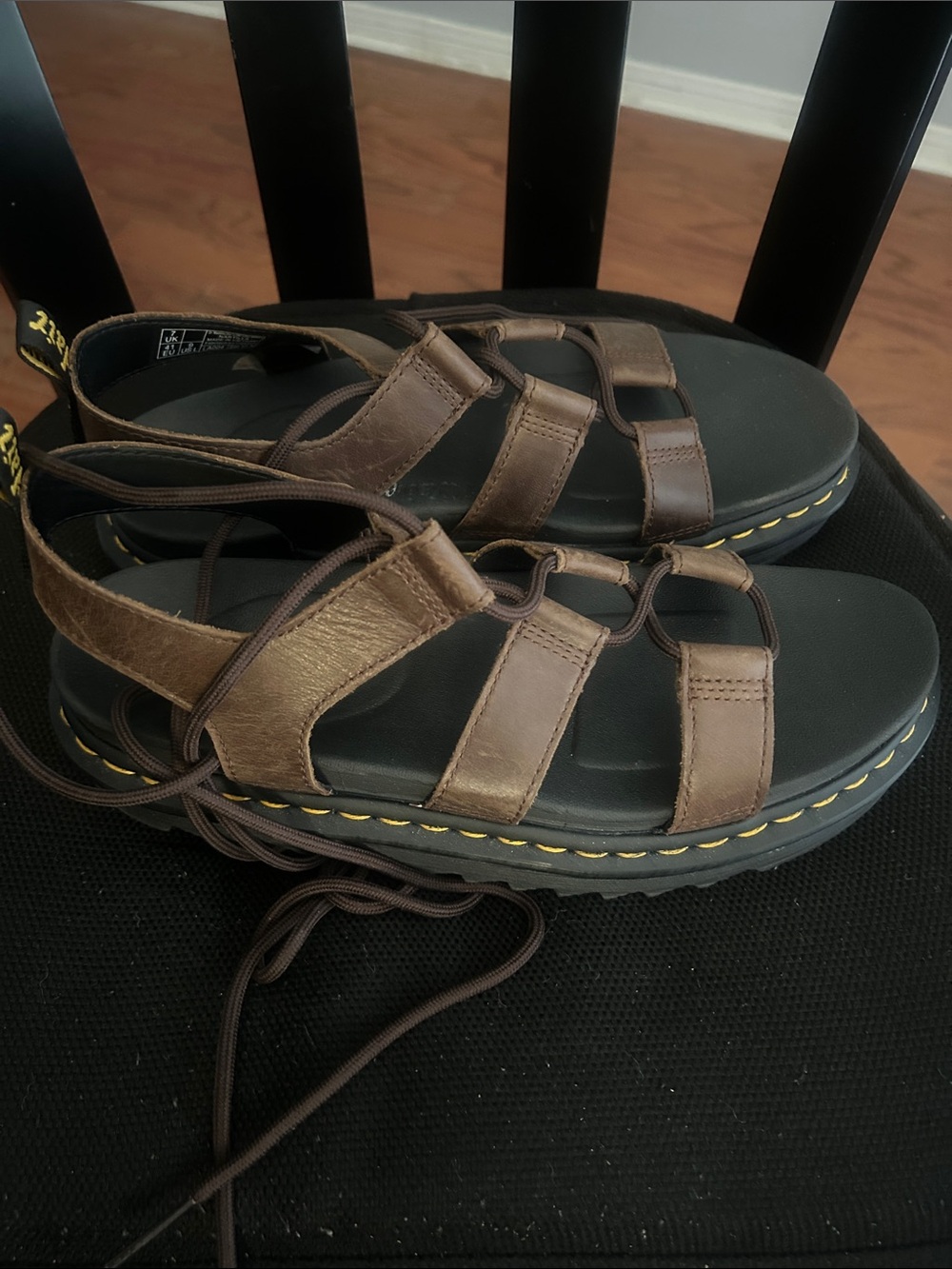 DR MARTENS Nartilla Brown Lace-Up Sandals - Picture 4 of 4